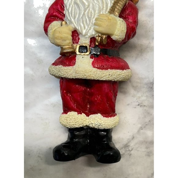 Santa Claus Vintage Refrigerator Magnet Christmas Bell Ringer with Puppy - Picture 5 of 6